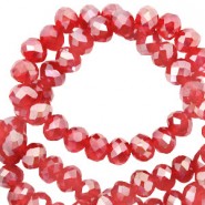 Top Glas Facett Glasschliffperlen 3x2mm rondellen Imperial red-pearl shine coating